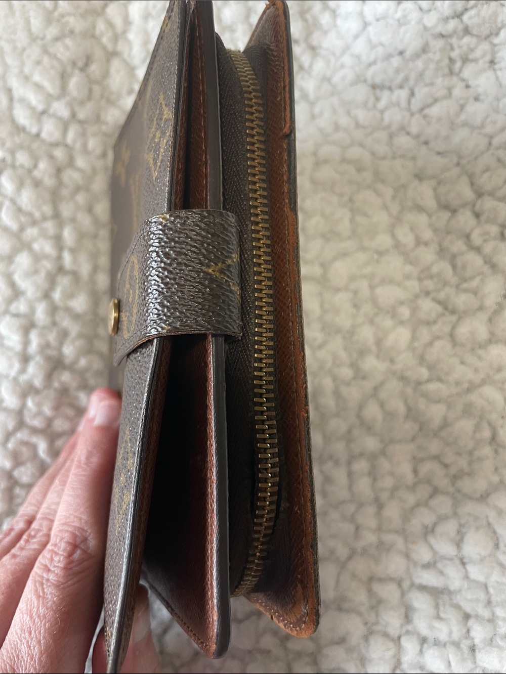 Authentic Louis Vuitton Porte Papier Zippe Wallet Monogram Canvas Brown - Picture 9 of 10